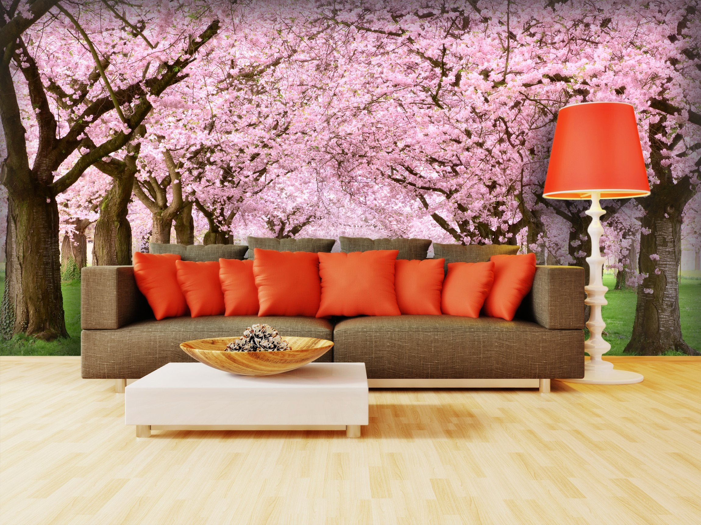 PVC Fototapete Cherry Trees - ECO Wandbild Selbstklebende Tapete - 3D Vinyl Wandsticker XXL SW019