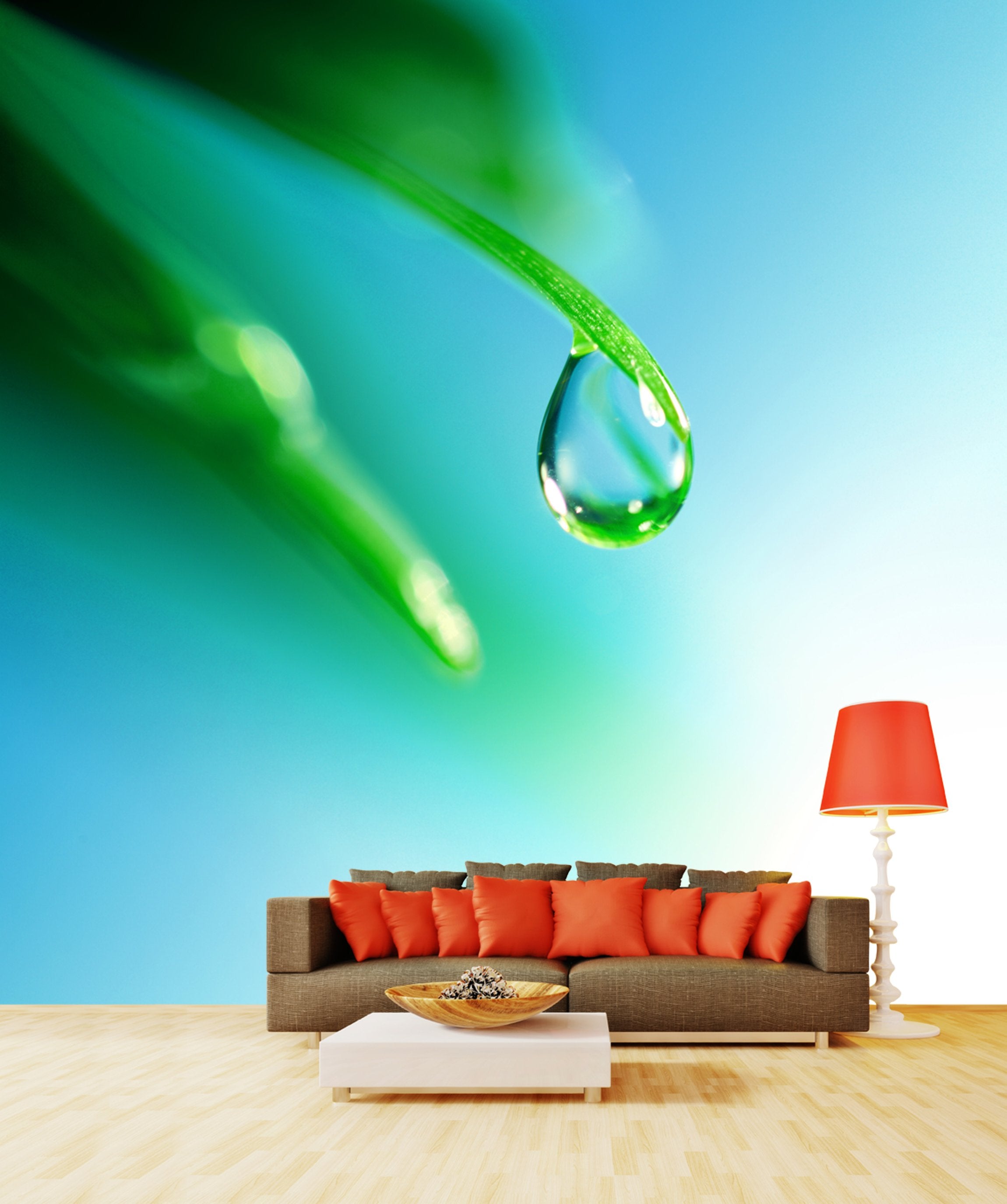 PVC Fototapete Shine Water Drop - ECO Wandbild Selbstklebende Tapete - 3D Vinyl Wandsticker XXL SW217