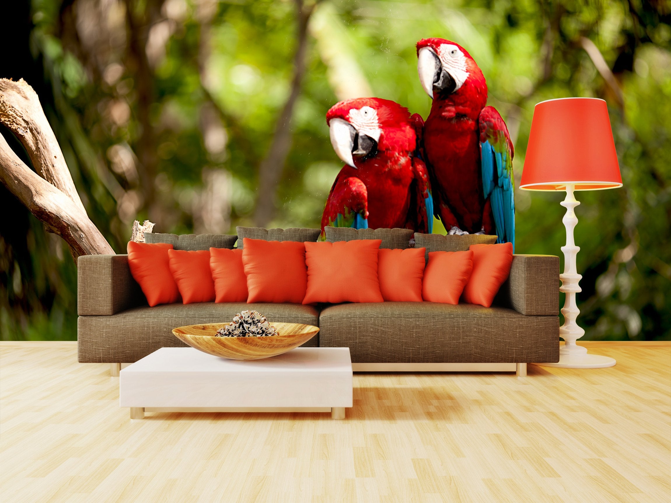 PVC Fototapete Colorful Macaw - ECO Wandbild Selbstklebende Tapete - 3D Vinyl Wandsticker XXL SW023