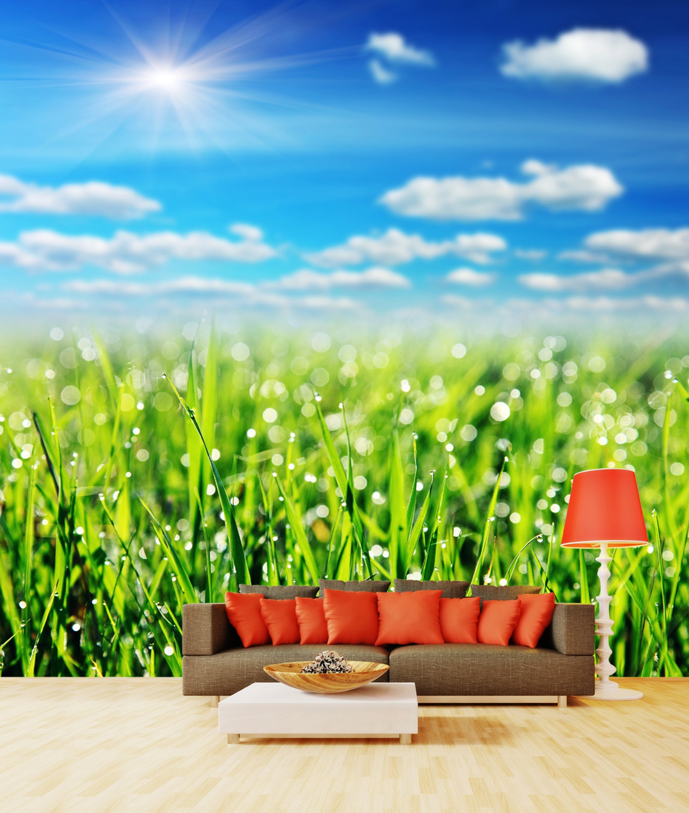 PVC Fototapete Grass - ECO Wandbild Selbstklebende Tapete - 3D Vinyl Wandsticker XXL SW216