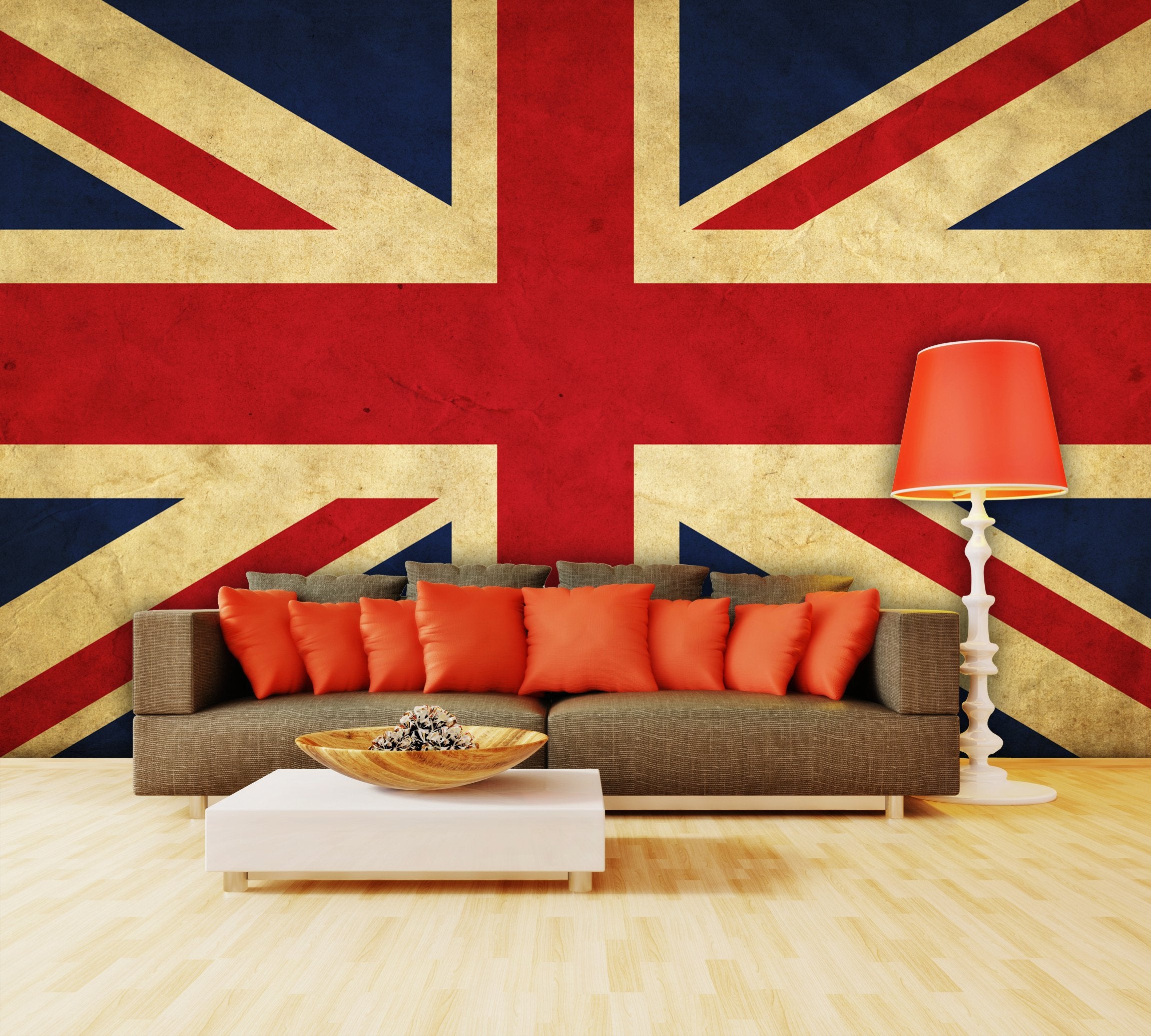 PVC Fototapete UK Grunge Flag - ECO Wandbild Selbstklebende Tapete - 3D Vinyl Wandsticker XXL SW136