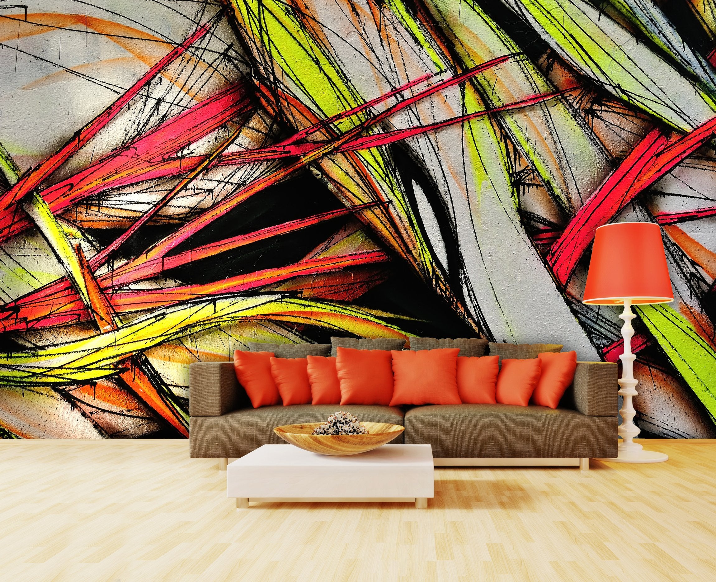 PVC Fototapete Grunge Colorful - ECO Wandbild Selbstklebende Tapete - 3D Vinyl Wandsticker XXL SW152