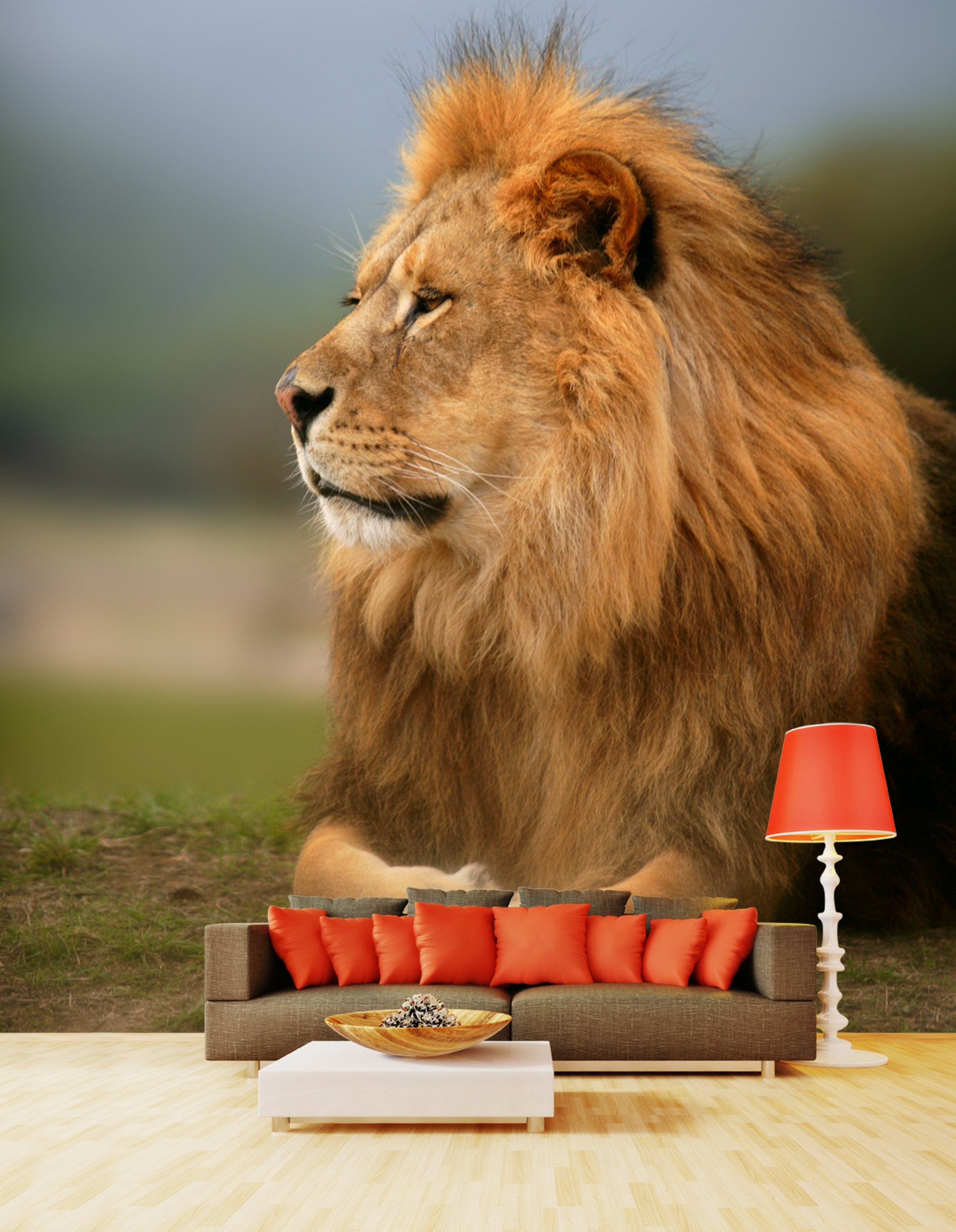 PVC Fototapete Beautiful Lion - ECO Wandbild Selbstklebende Tapete - 3D Vinyl Wandsticker XXL SW057