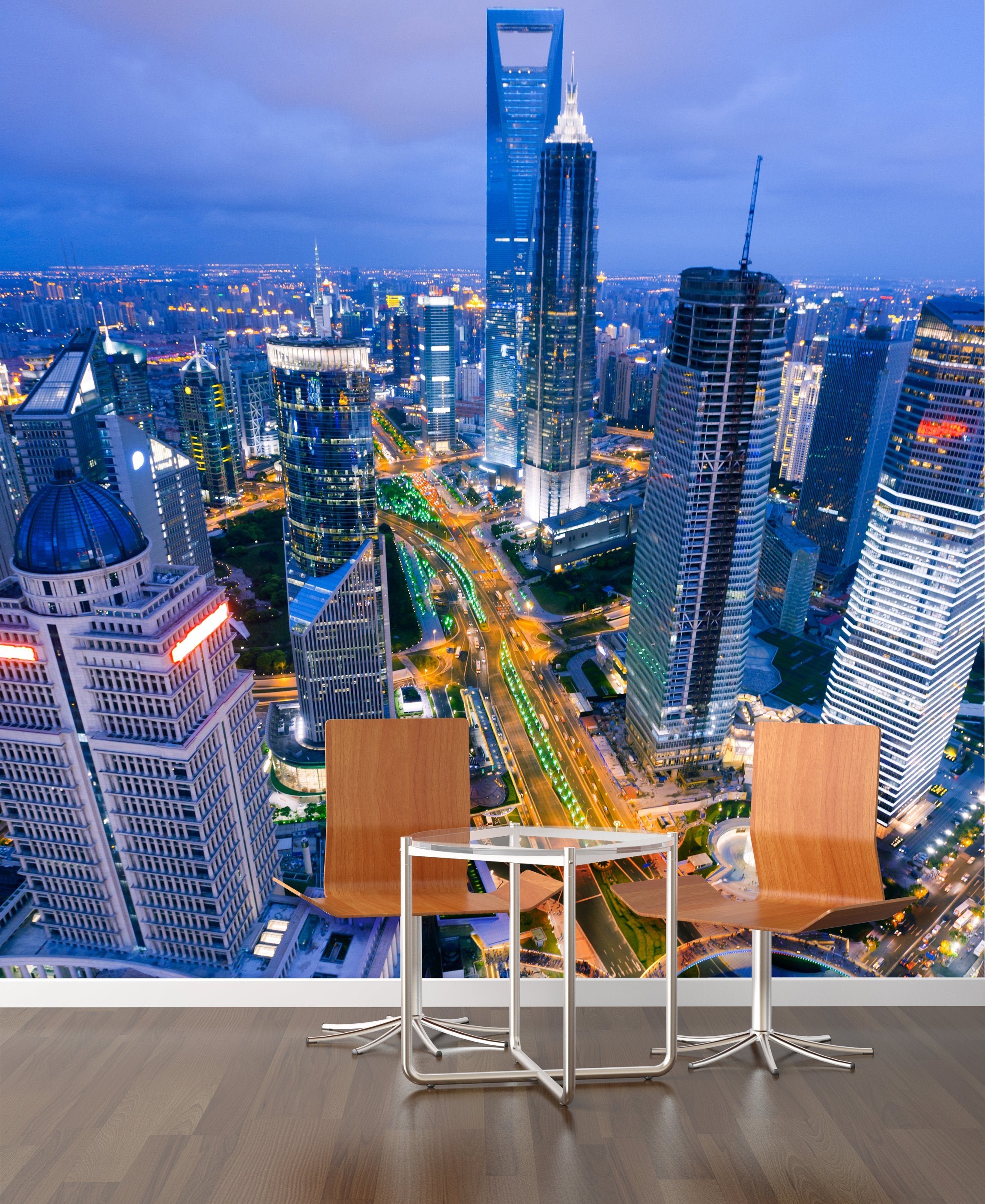 PVC Fototapete Shanghai - ECO Wandbild Selbstklebende Tapete - 3D Vinyl Wandsticker XXL SW133