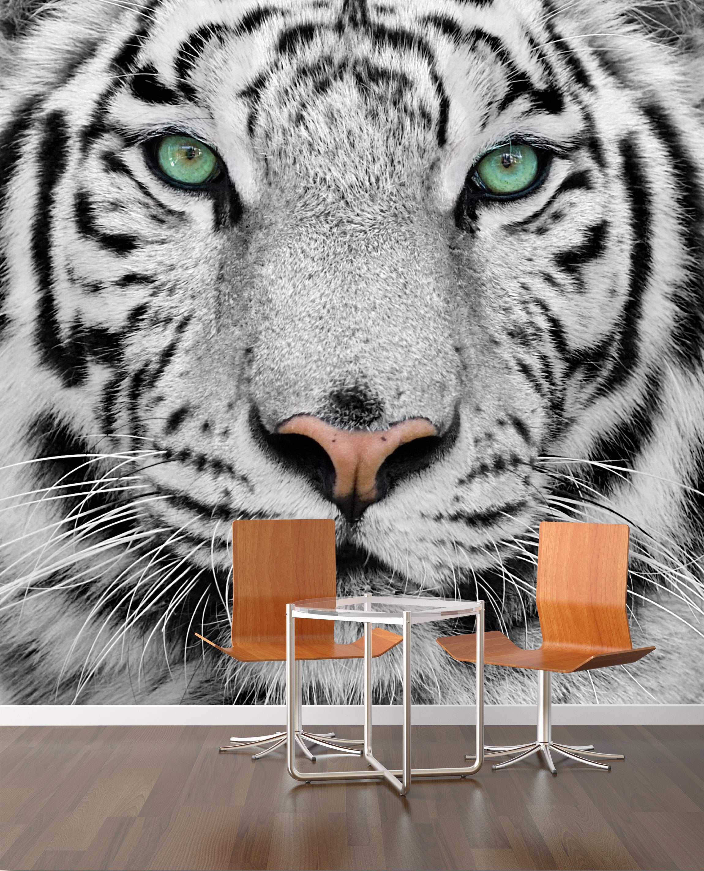 PVC Fototapete Tiger - ECO Wandbild Selbstklebende Tapete - 3D Vinyl Wandsticker XXL SW056