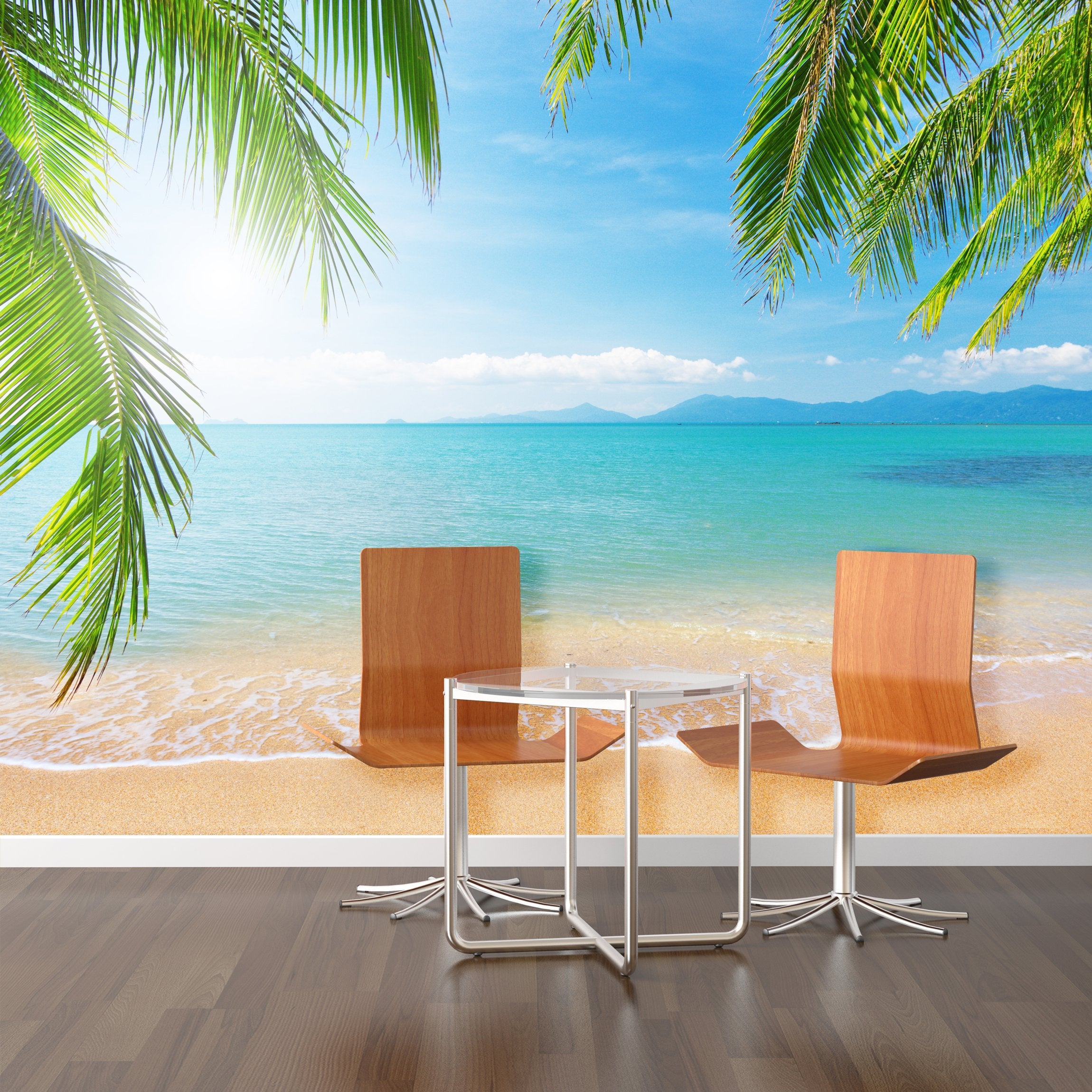 PVC Fototapete Palm – ECO Wandbild Selbstklebende Tapete – 3D Vinyl Wandsticker XXL SW067 - life-decor.de