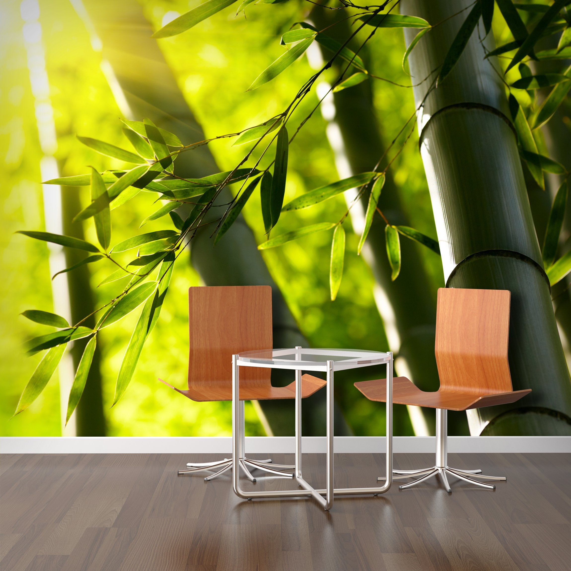 PVC Fototapete Bamboo Forest - ECO Wandbild Selbstklebende Tapete - 3D Vinyl Wandsticker XXL SW085