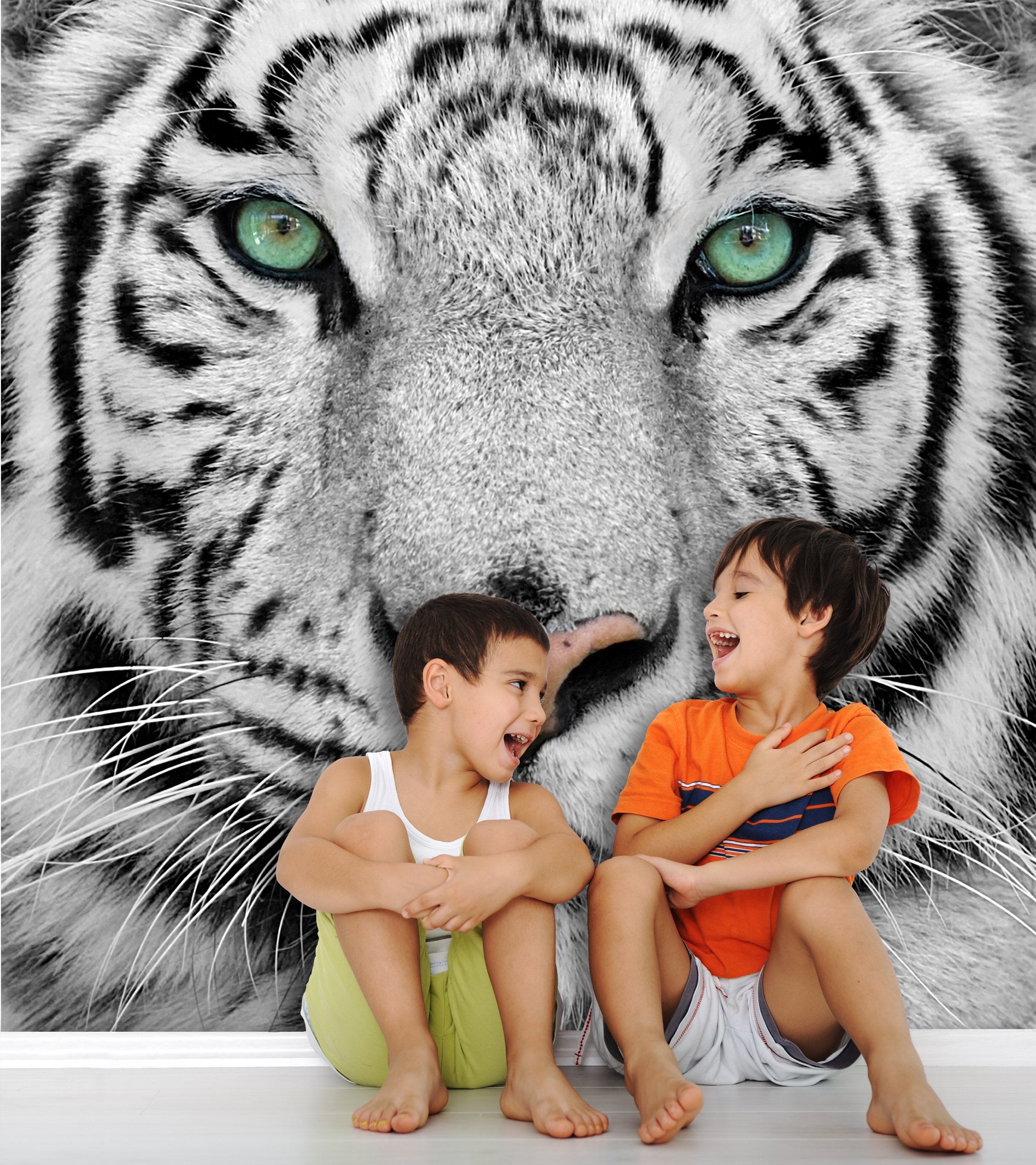 PVC Fototapete Tiger - ECO Wandbild Selbstklebende Tapete - 3D Vinyl Wandsticker XXL SW056