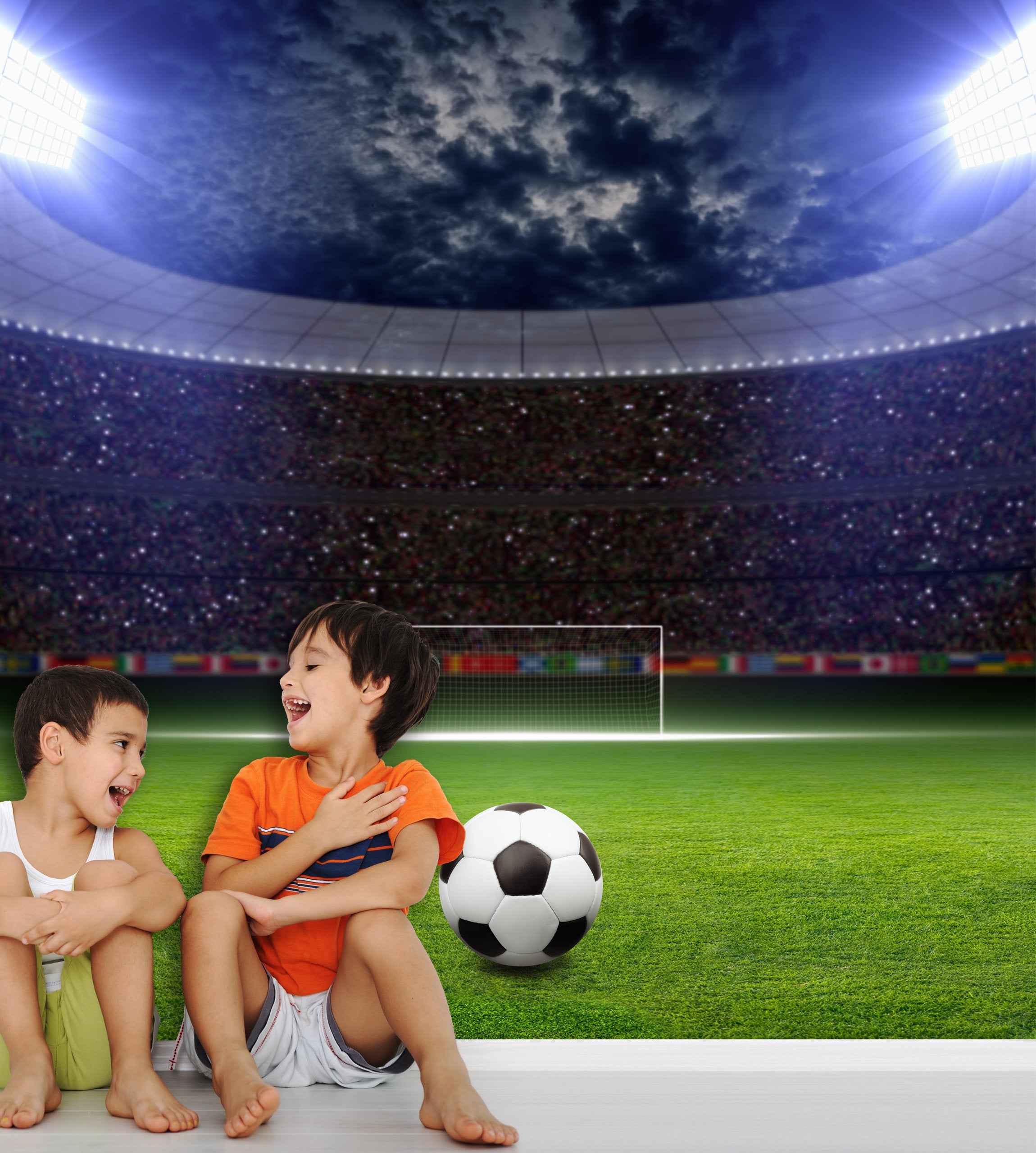 PVC Fototapete Soccer Stadium - ECO Wandbild Selbstklebende Tapete - 3D Vinyl Wandsticker XXL SW176
