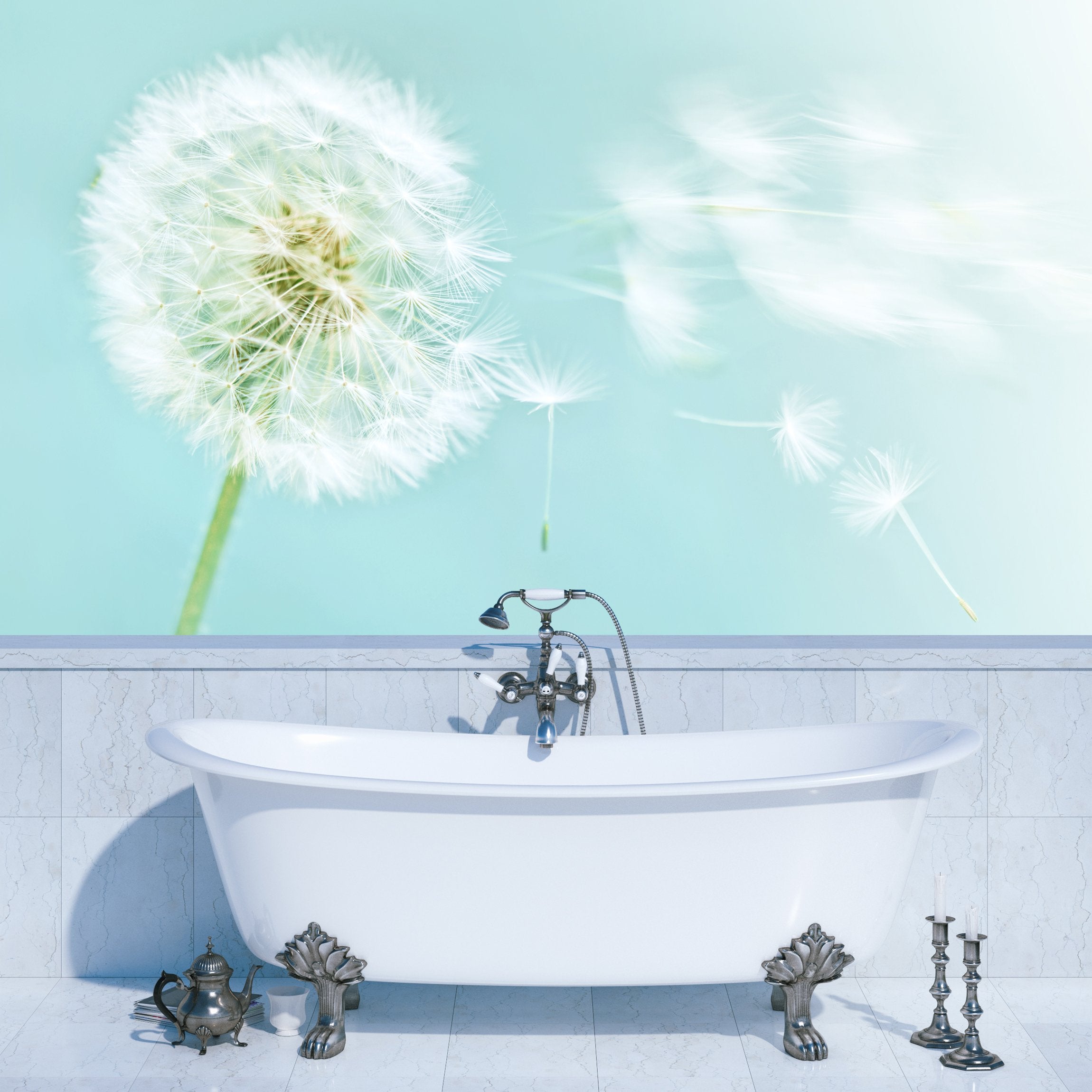 PVC Fototapete Dandelion - ECO Wandbild Selbstklebende Tapete - 3D Vinyl Wandsticker XXL SW071