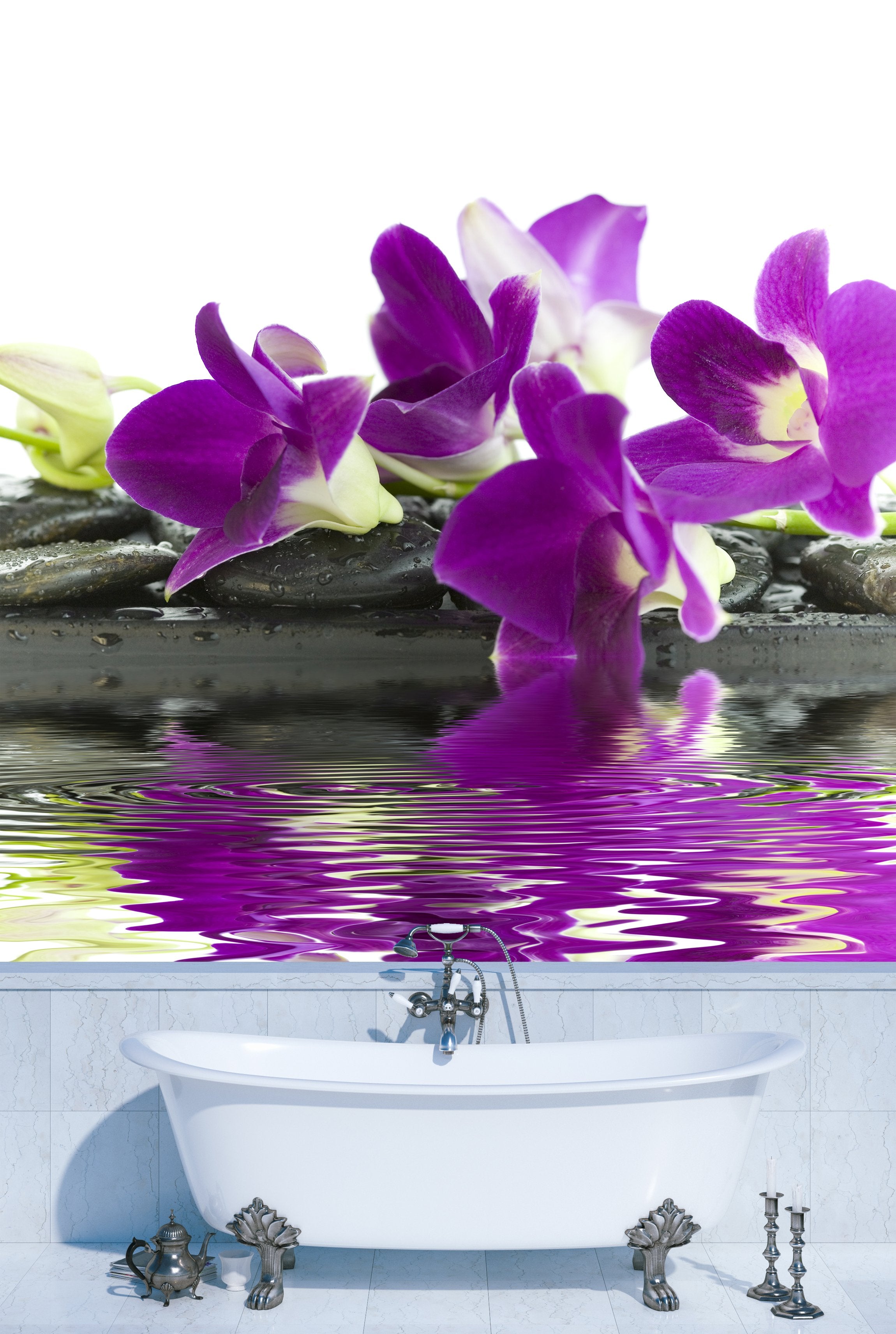 PVC Fototapete Purple Orchid - ECO Wandbild Selbstklebende Tapete - 3D Vinyl Wandsticker XXL SW059
