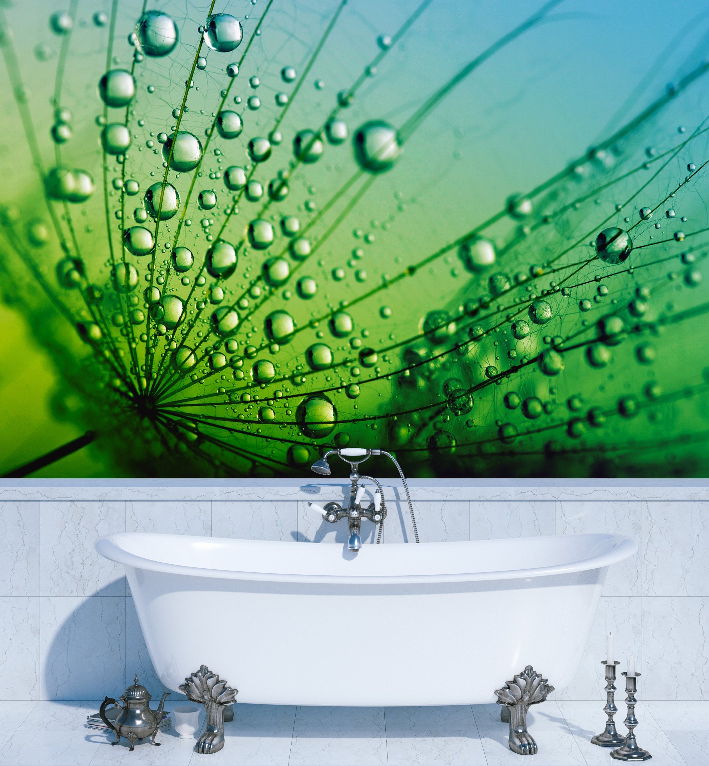 PVC Fototapete Seeds With Drops - ECO Wandbild Selbstklebende Tapete - 3D Vinyl Wandsticker XXL SW255