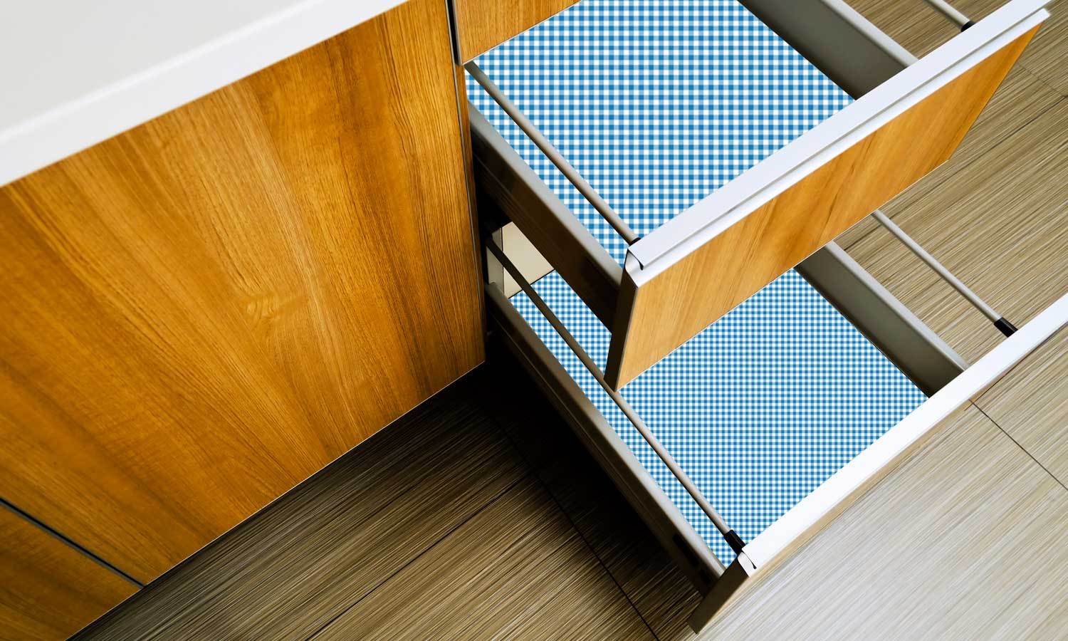 selbstklebende Folie für Möbel- Kariert-blau PAT038 -folie für möbel holzoptik