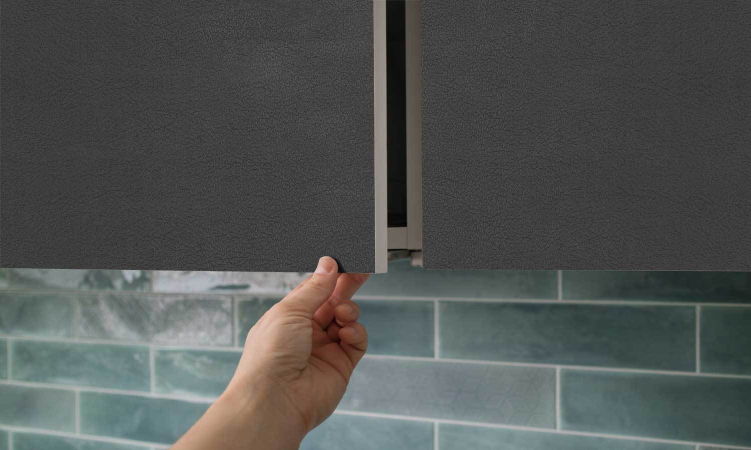 selbstklebende Folie für Möbel- schwarzes Leder PAT096 - life-decor.de