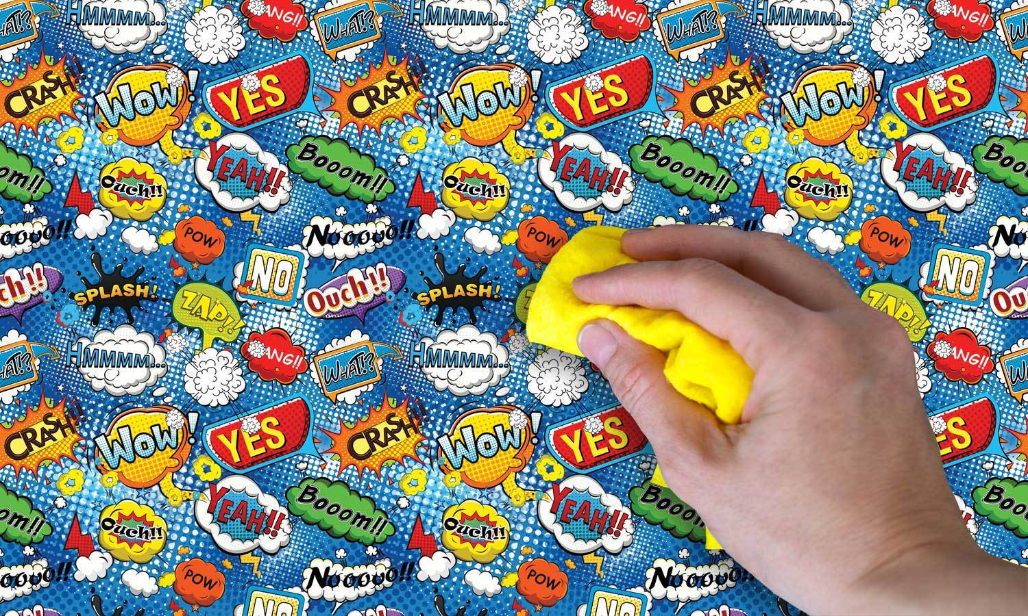 selbstklebende Folie für Möbel- Comic Pop Art blau PAT085 - möbel klebefolie holzoptik