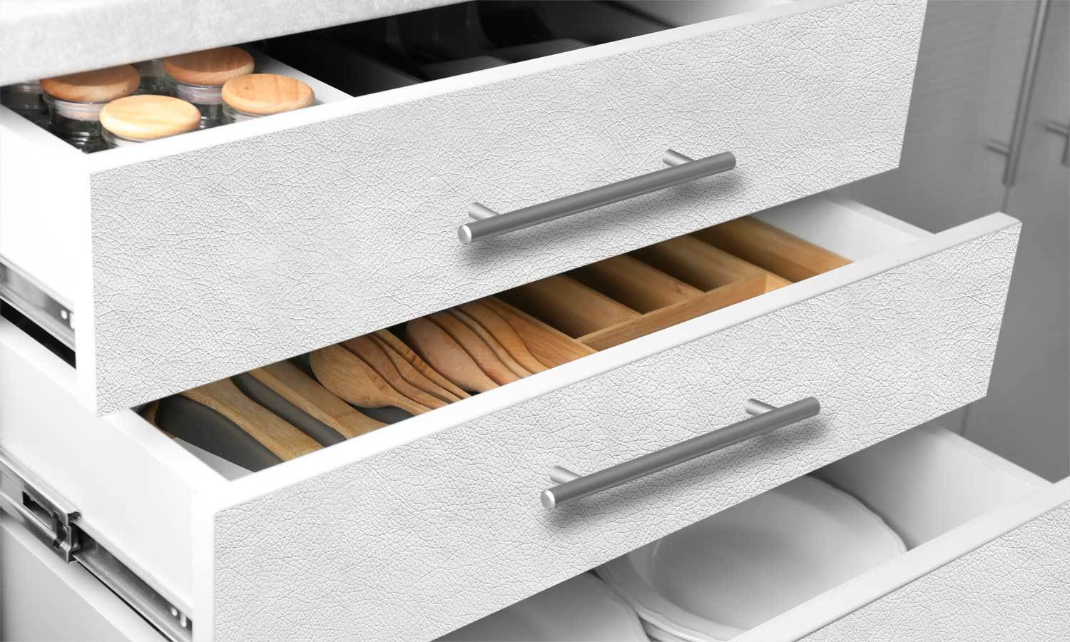 selbstklebende Folie für Möbel- weißes Leder PAT097 - life-decor.de