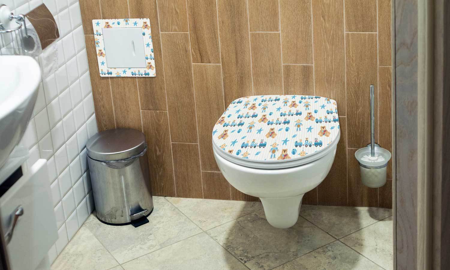 selbstklebende Folie für Möbel- Bär und Roboter PAT079 - life-decor.de