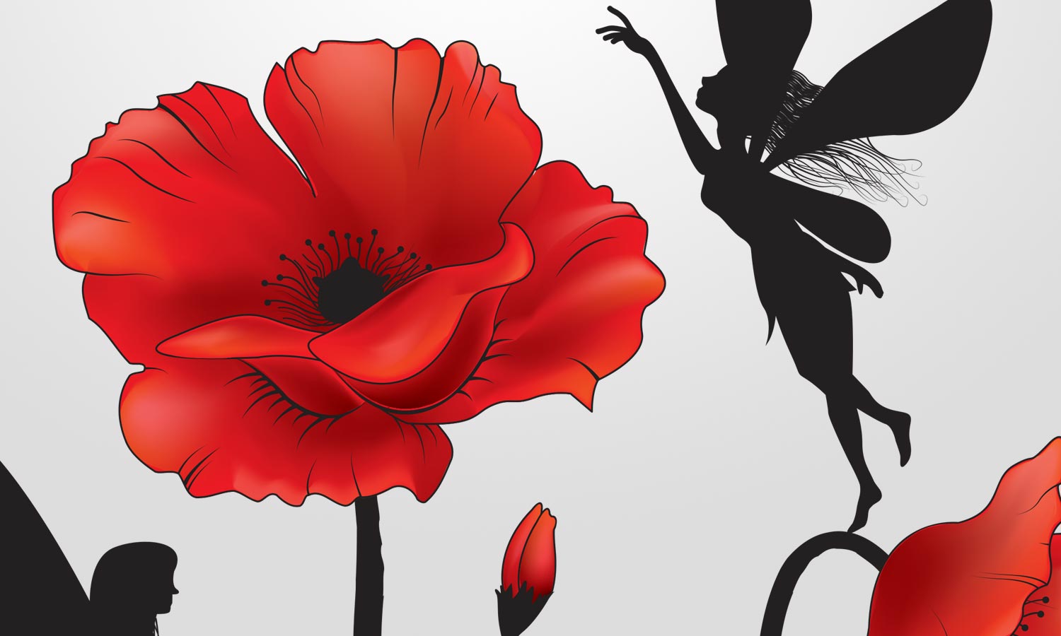 Wandaufkleber Mohn Fee - M32 - life-decor.de