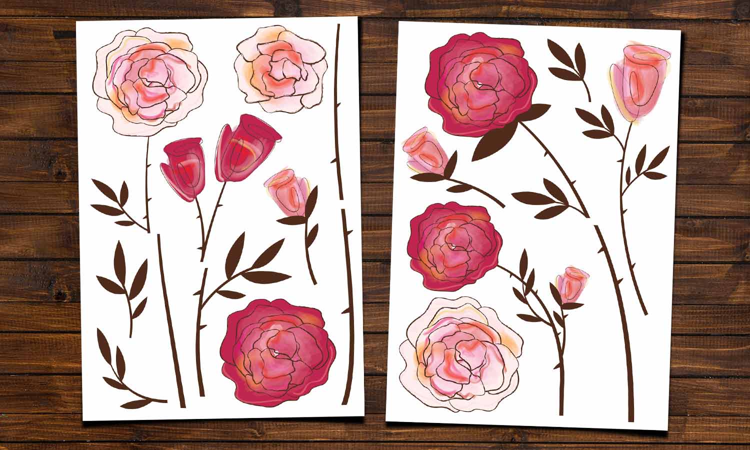 Wandaufkleber Rote rose - WS060 - life-decor.de