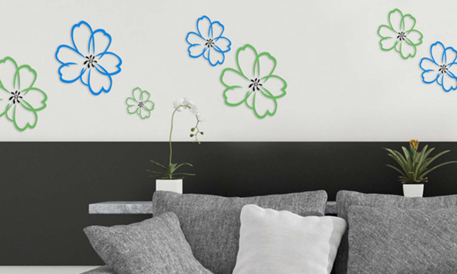 Wandaufkleber Blumen - M18 - life-decor.de