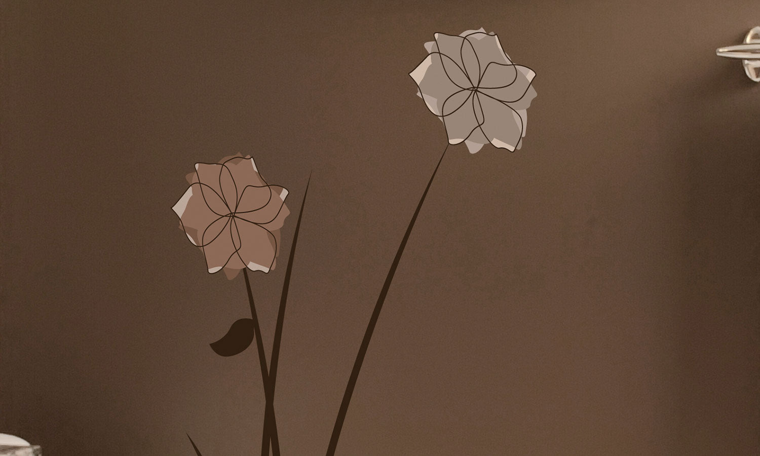 Wandaufkleber Braune blumen- WS010 - life-decor.de