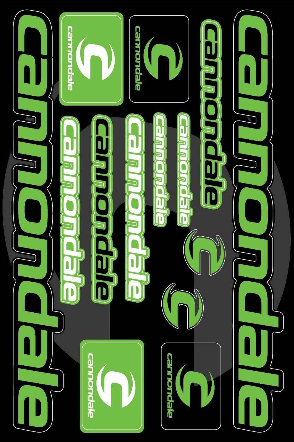 Cannondale selbstklebender Aufkleber für ein Fahrrad - schwarz & grün - life-decor.de