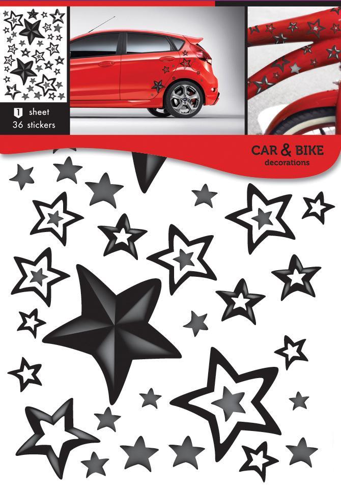 Selbstklebende Aufkleber für ein Fahrrad oder ein Auto - Stars