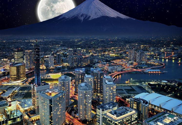 PVC Fototapete Yokohama City - ECO Wandbild Selbstklebende Tapete - 3D Vinyl Wandsticker XXL SW039