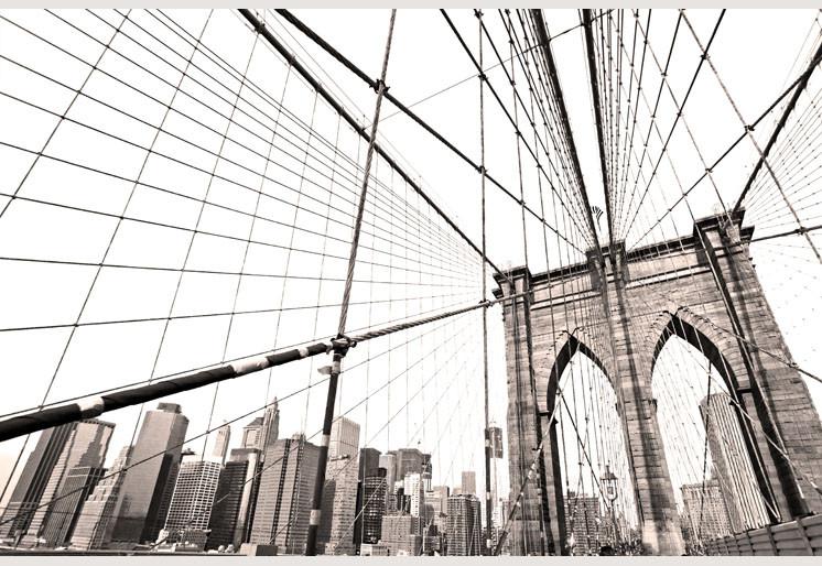 PVC Fototapete Manhattan Bridge - ECO Wandbild Selbstklebende Tapete - 3D Vinyl Wandsticker XXL SW132