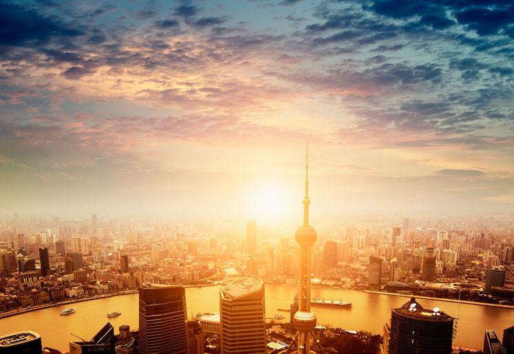 PVC Fototapete Shanghai Lujiazui - ECO Wandbild Selbstklebende Tapete - 3D Vinyl Wandsticker XXL SW159