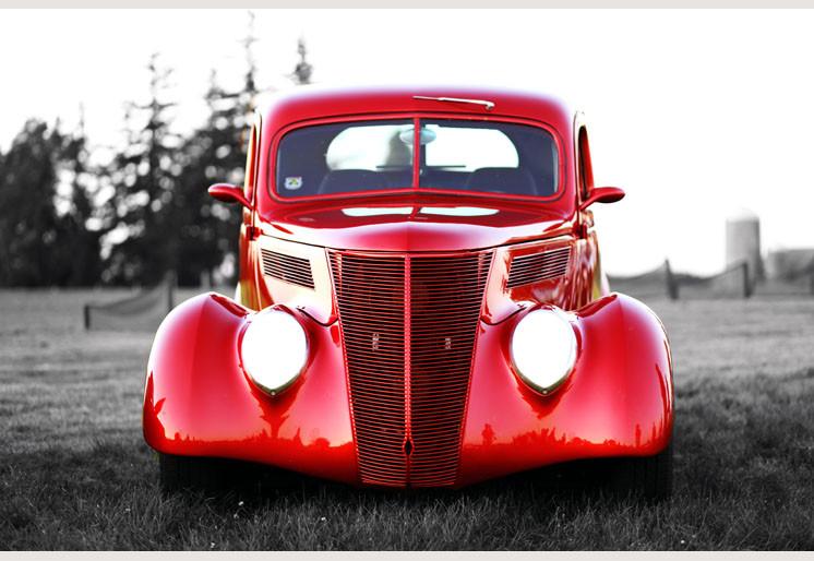 PVC Fototapete Vintage Car - ECO Wandbild Selbstklebende Tapete - 3D Vinyl Wandsticker XXL SW106