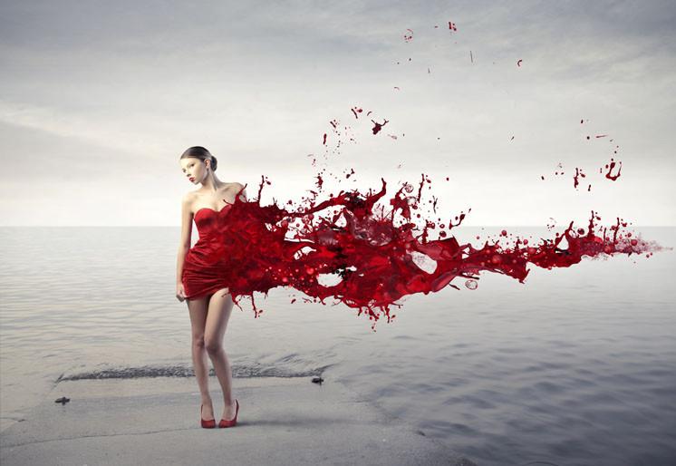 PVC Fototapete Red Dress - ECO Wandbild Selbstklebende Tapete - 3D Vinyl Wandsticker XXL SW139