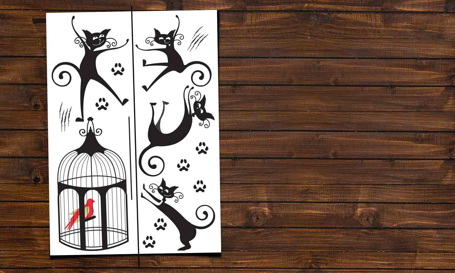 Wandaufkleber Schwarze Katzen - DWS003 - life-decor.de