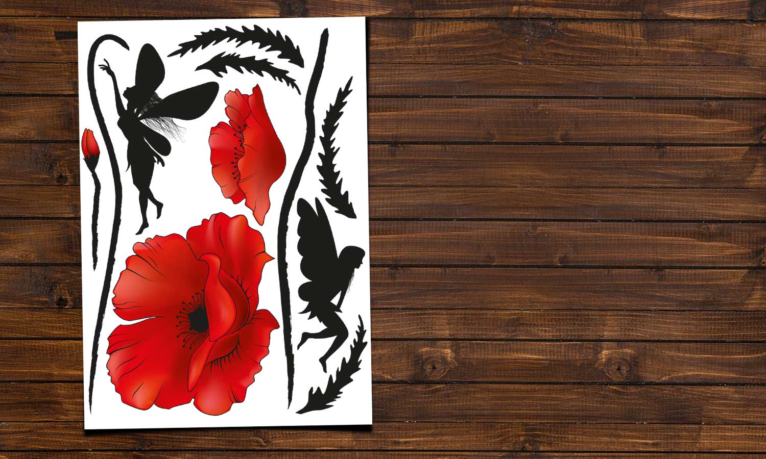 Wandaufkleber Mohn Fee - M32 - life-decor.de