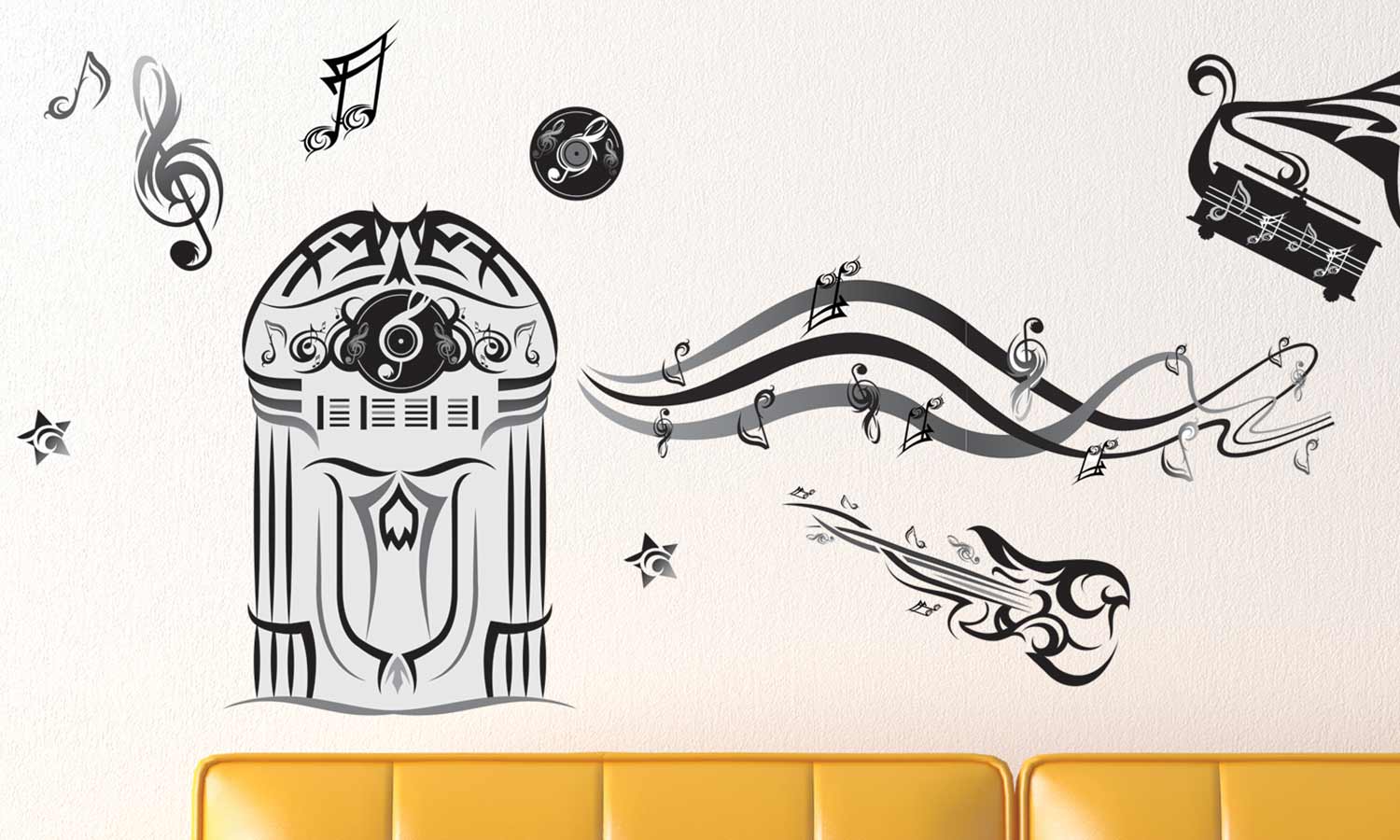 Wandaufkleber Music room - DWS004 - life-decor.de