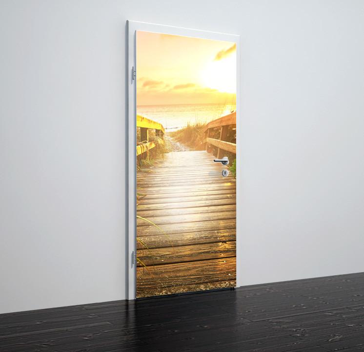 Tapete für Türen Boardwalk on beach - TA010 - life-decor.de