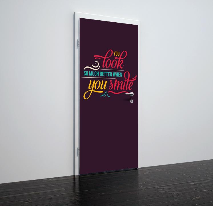 Tapete für Türen Just smile - TA098 - life-decor.de