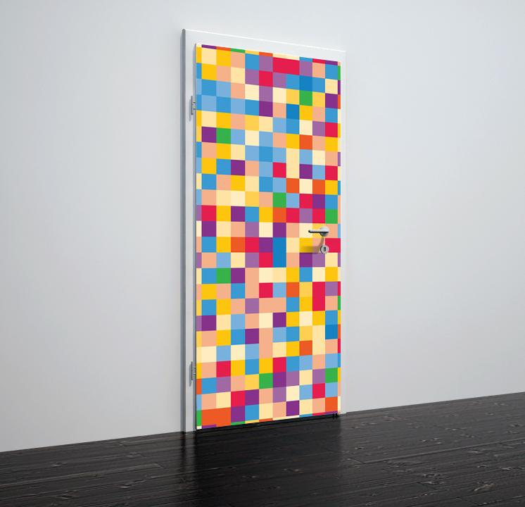 Tapete für Türen Colorful squares - TA091 - life-decor.de