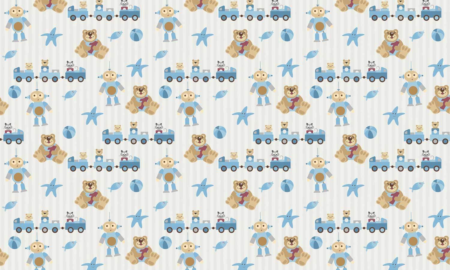 Life Decor Möbelfolie with bear and robot pattern, waterproof and UV-resistant for furniture.