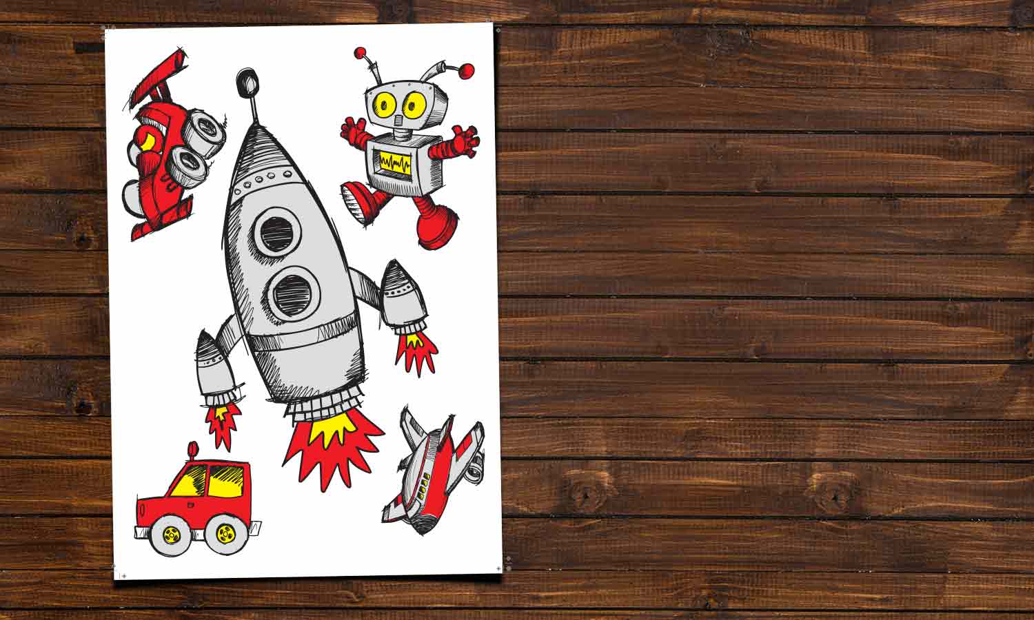 Wandaufkleber Rakete - M8 - life-decor.de