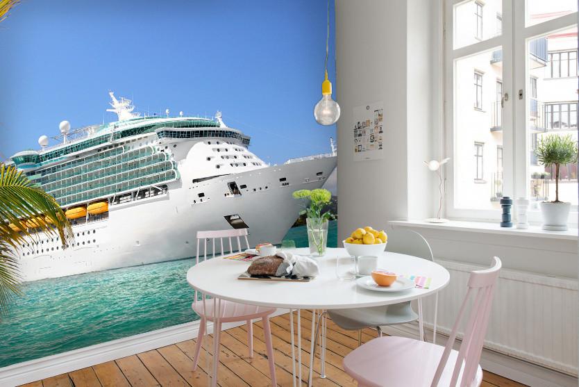 PVC Fototapete Cruise Ship – ECO Wandbild Selbstklebende Tapete – 3D Vinyl Wandsticker XXL SW393 - life-decor.de
