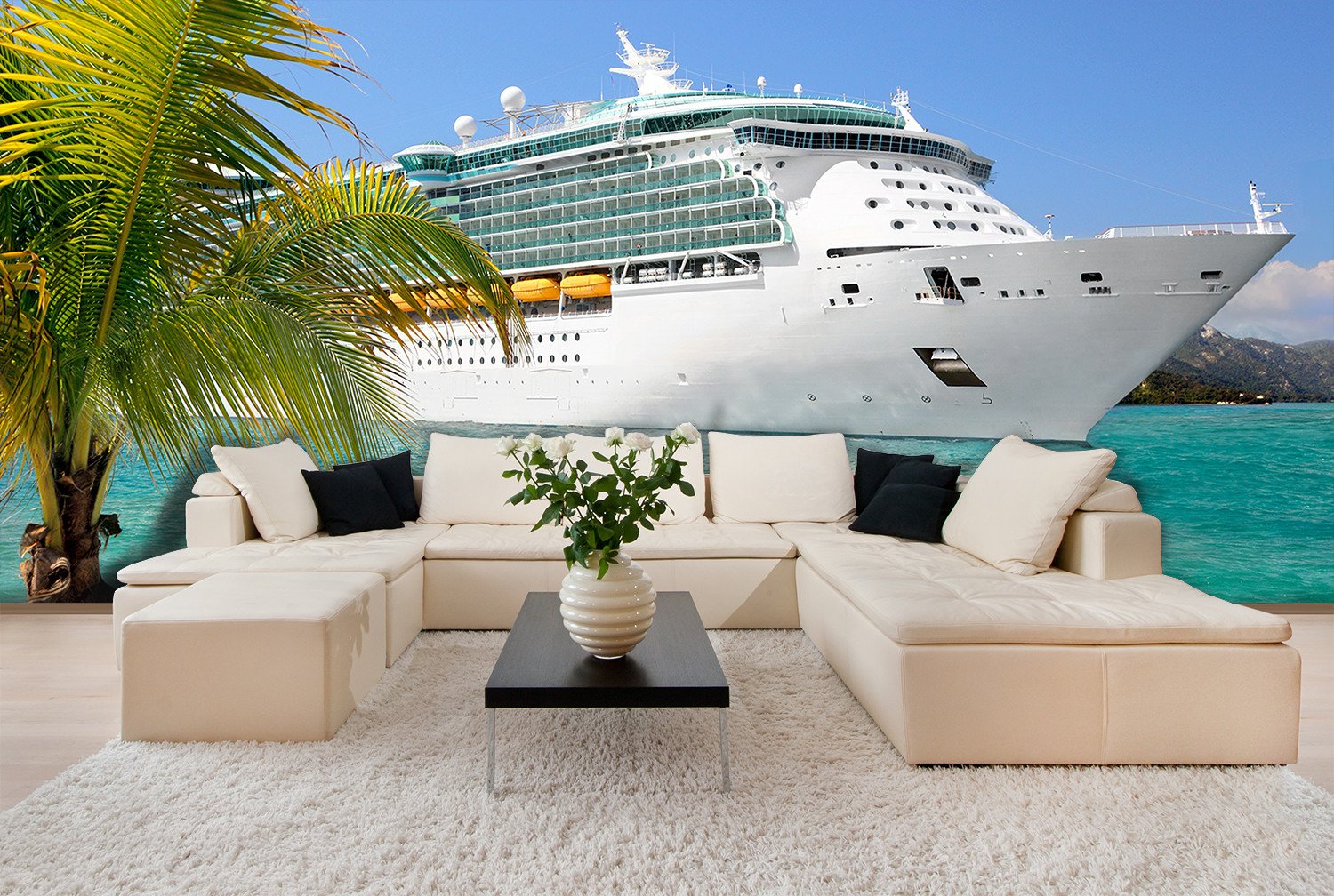 PVC Fototapete Cruise Ship – ECO Wandbild Selbstklebende Tapete – 3D Vinyl Wandsticker XXL SW393 - life-decor.de