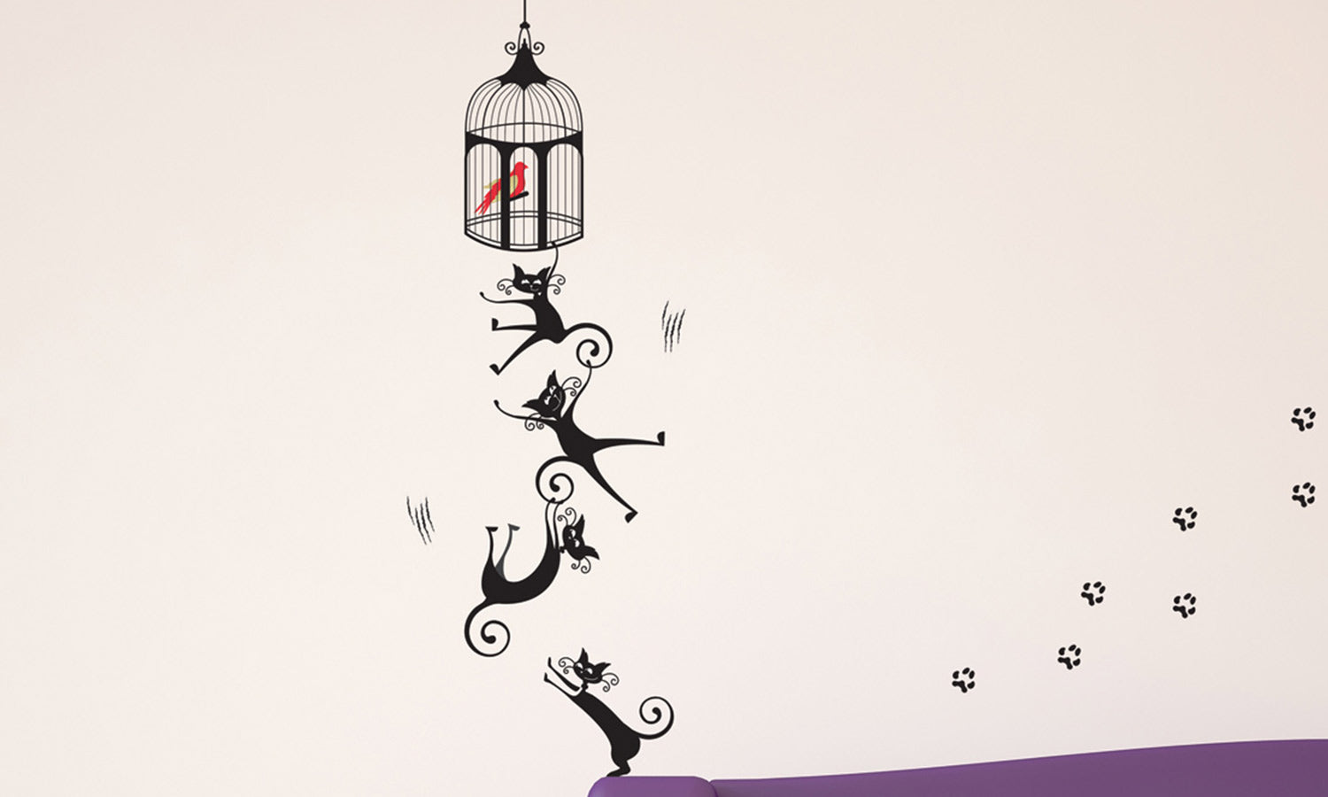 Wandaufkleber Schwarze Katzen - DWS003 - life-decor.de