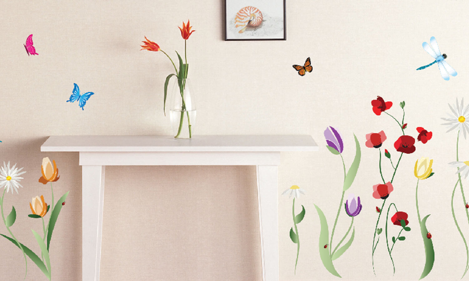 Wandaufkleber farbenfrohe Blumen - WS071 - life-decor.de