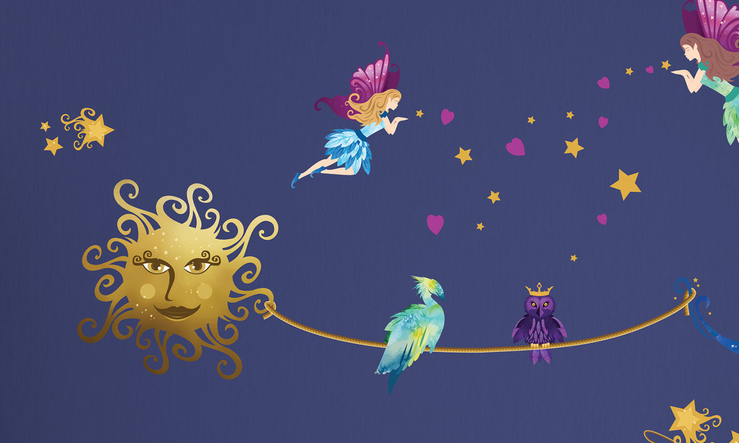 Wandaufkleber Mond und stern - WS078 - life-decor.de