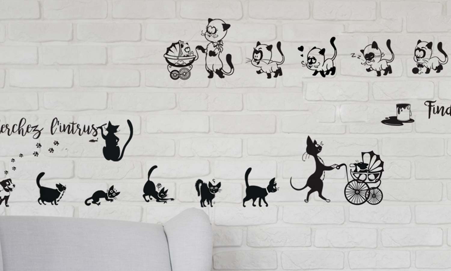 Wandaufkleber Kleine Katzen - WS097 - life-decor.de
