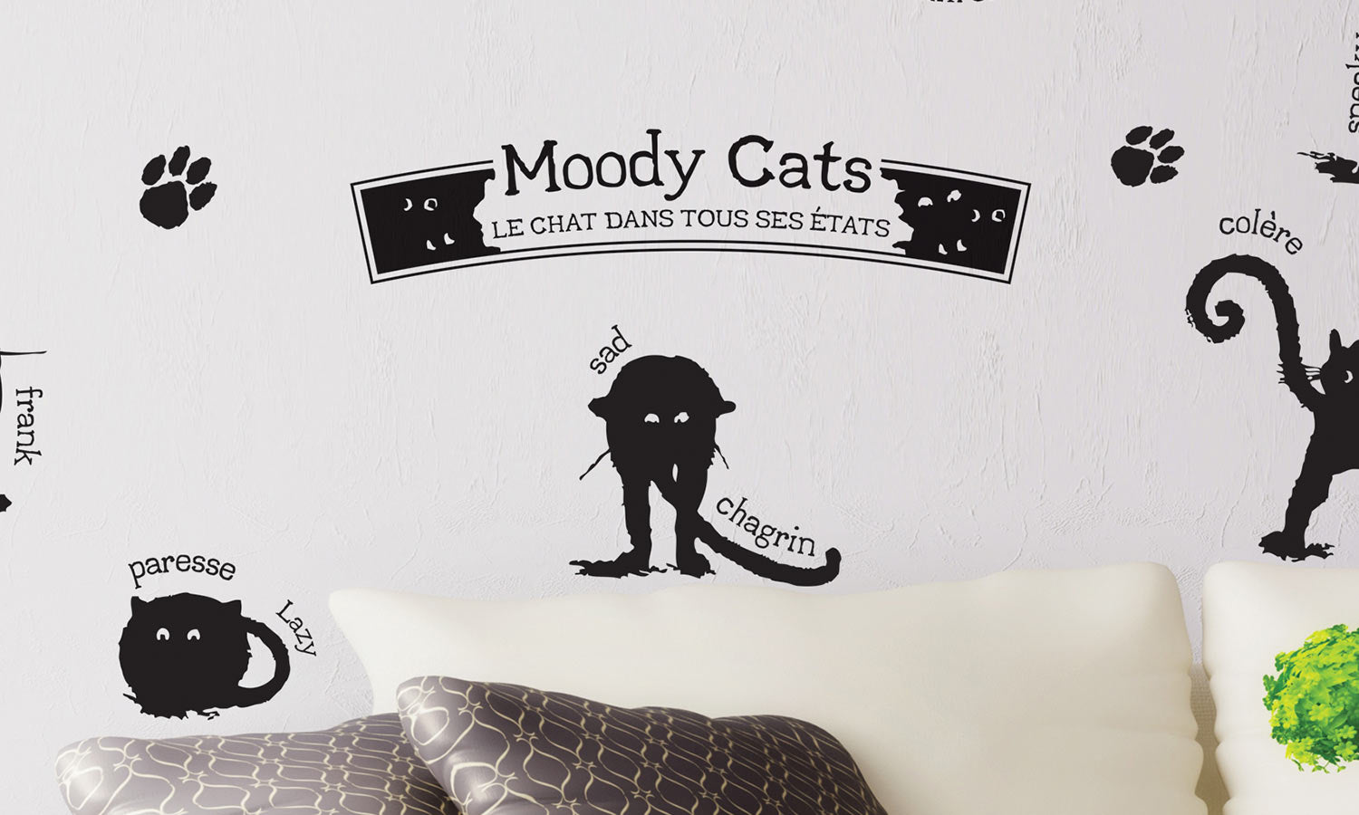 Wandaufkleber Modus katzen - WS073 - life-decor.de