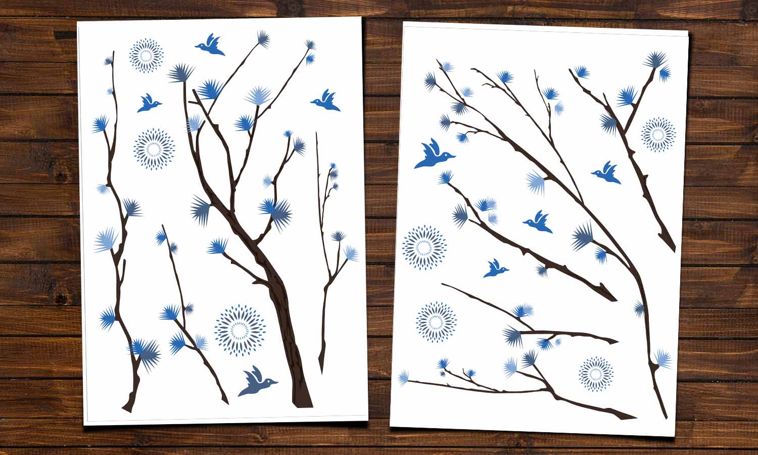 Wandaufkleber Blauer baum - WS033 - life-decor.de