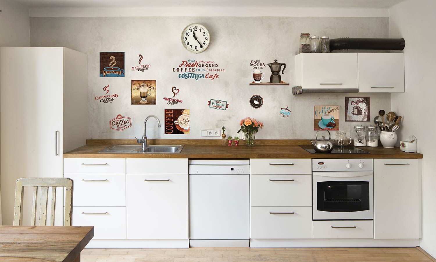 Wandaufkleber Jahrgang Kaffee - WS096