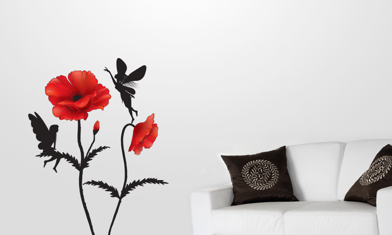 Wandaufkleber Mohn Fee - M32 - life-decor.de